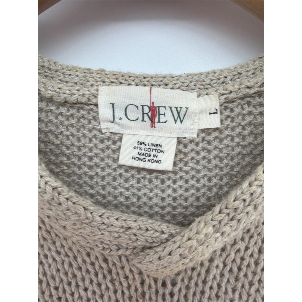 J Crew VTG Textured Sleeveless Sweater womens sz L beach coastal preppy nautical - Picture 2 of 8
